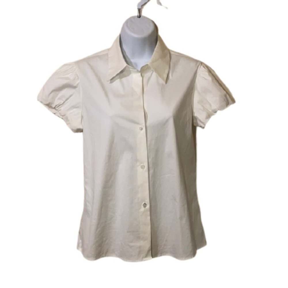 {Theory} Elida Cap Sleeve Button Down Shirt